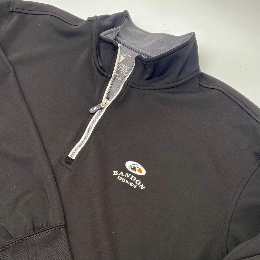 BANDON DUNES Tech 1/4 Zip Golf Pullover Mens XXL Black Stretch Performance